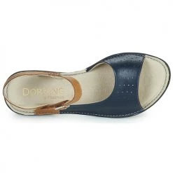 Chaussures Femme Sandales et Nu-pieds Dorking ODA Bleu / Marron -Sandales Soldes Boutique 22975094 500 F