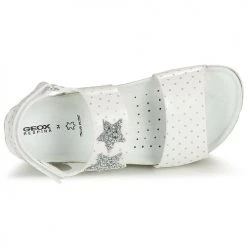 Chaussures Fille Sandales et Nu-pieds Geox J ADRIEL G. A - V.SIN+SIN.GLI Blanc -Sandales Soldes Boutique 23075366 500 F