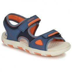 Chaussures Garçon Sandales et Nu-pieds Geox J S.PIANETA B - LYCRA+DBK STAM Bleu / Orange