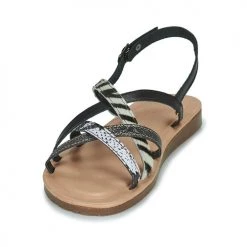 Chaussures Femme Sandales et Nu-pieds TBS BIBIANI Noir / Blanc -Sandales Soldes Boutique 23172654 500 C
