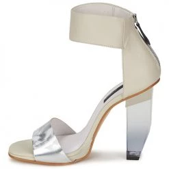 Chaussures Femme Sandales et Nu-pieds Miista JAYDA Blanc / Argent -Sandales Soldes Boutique 269483 500 D
