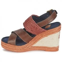 Chaussures Femme Sandales et Nu-pieds Napapijri BELLE Marron foncé / Rouge -Sandales Soldes Boutique 2788811 500 D