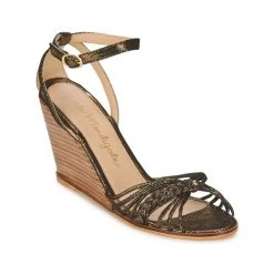 Chaussures Femme Sandales et Nu-pieds Petite Mendigote COLOMBE Noir / Doré