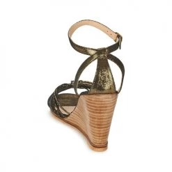 Chaussures Femme Sandales et Nu-pieds Petite Mendigote COLOMBE Noir / Doré -Sandales Soldes Boutique 279627 500 E