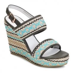 Chaussures Femme Sandales et Nu-pieds Café Noir JABALA Carbone / Turquoise
