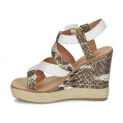 Chaussures Femme Sandales et Nu-pieds Mellow Yellow VANAIS Blanc / Marron -Sandales Soldes Boutique 2869844 500 D