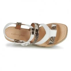 Chaussures Femme Sandales et Nu-pieds Mellow Yellow VANAIS Blanc / Marron -Sandales Soldes Boutique 2869844 500 F