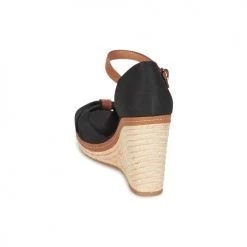 Chaussures Femme Sandales et Nu-pieds Tommy Hilfiger ELENA 56D Noir / Marron -Sandales Soldes Boutique 4613289 500 E