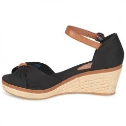 Chaussures Femme Sandales et Nu-pieds Tommy Hilfiger ELBA 40D Noir / Marron -Sandales Soldes Boutique 4613292 500 D