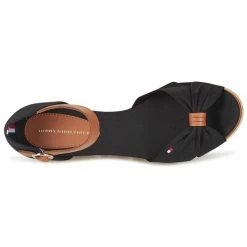 Chaussures Femme Sandales et Nu-pieds Tommy Hilfiger ELBA 40D Noir / Marron -Sandales Soldes Boutique 4613292 500 F