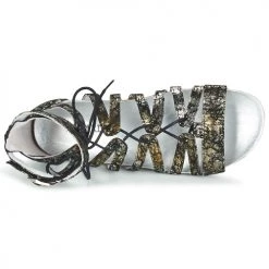 Chaussures Femme Sandales et Nu-pieds Regard RABAZO Noir / Argenté -Sandales Soldes Boutique 4777665 500 F