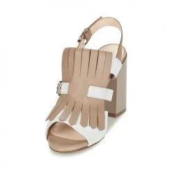 Chaussures Femme Sandales et Nu-pieds Café Noir GONFERT Gris / Beige -Sandales Soldes Boutique 4894978 500 C