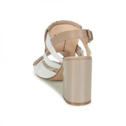 Chaussures Femme Sandales et Nu-pieds Café Noir GONFERT Gris / Beige -Sandales Soldes Boutique 4894978 500 E