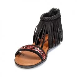 Chaussures Femme Sandales et Nu-pieds Minnetonka MOROCCO Noir -Sandales Soldes Boutique 4939173 500 C