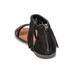 Chaussures Femme Sandales et Nu-pieds Minnetonka MOROCCO Noir -Sandales Soldes Boutique 4939173 500 E