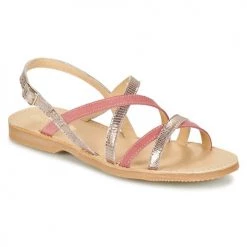 Chaussures Fille Sandales et Nu-pieds Citrouille et Compagnie GENTOU Rose / Argenté