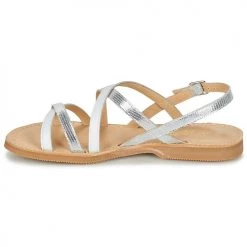 Chaussures Fille Sandales et Nu-pieds Citrouille et Compagnie GENTOU Blanc / Argenté -Sandales Soldes Boutique 4973572 500 D