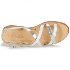 Chaussures Fille Sandales et Nu-pieds Citrouille et Compagnie GENTOU Blanc / Argenté -Sandales Soldes Boutique 4973572 500 F