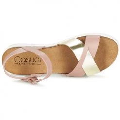 Chaussures Femme Sandales et Nu-pieds Casual Attitude GIFA Rose / Or -Sandales Soldes Boutique 4973952 500 F