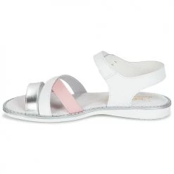Chaussures Fille Sandales et Nu-pieds Citrouille et Compagnie IZOEGL blanc / Rose / Argent -Sandales Soldes Boutique 6796468 500 D