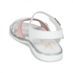 Chaussures Fille Sandales et Nu-pieds Citrouille et Compagnie IZOEGL blanc / Rose / Argent -Sandales Soldes Boutique 6796468 500 E