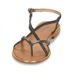 Chaussures Femme Sandales et Nu-pieds Les Tropéziennes par M Belarbi MONACO Noir / Doré -Sandales Soldes Boutique 6951173 500 C