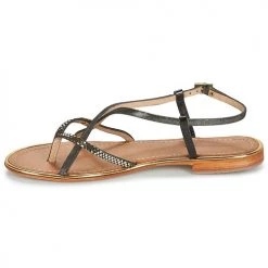 Chaussures Femme Sandales et Nu-pieds Les Tropéziennes par M Belarbi MONACO Noir / Doré -Sandales Soldes Boutique 6951173 500 D