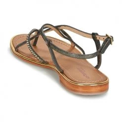 Chaussures Femme Sandales et Nu-pieds Les Tropéziennes par M Belarbi MONACO Noir / Doré -Sandales Soldes Boutique 6951173 500 E