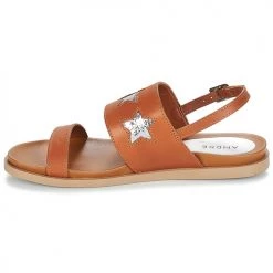 Chaussures Femme Sandales et Nu-pieds André TAIGA Camel -Sandales Soldes Boutique 8399208 500 D