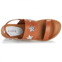 Chaussures Femme Sandales et Nu-pieds André TAIGA Camel -Sandales Soldes Boutique 8399208 500 F
