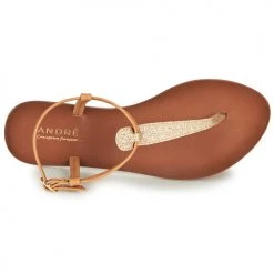 Chaussures Femme Sandales et Nu-pieds André GLITTER Camel -Sandales Soldes Boutique 8401131 500 F