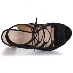 Chaussures Femme Sandales et Nu-pieds André LAETITIA Noir -Sandales Soldes Boutique 8401192 500 F