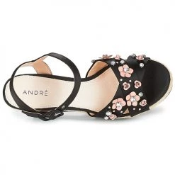 Chaussures Femme Sandales et Nu-pieds André IXIA Noir -Sandales Soldes Boutique 8401205 500 F