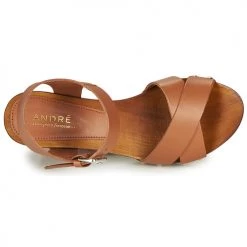 Chaussures Femme Sandales et Nu-pieds André BONGO Marron -Sandales Soldes Boutique 8401209 500 F