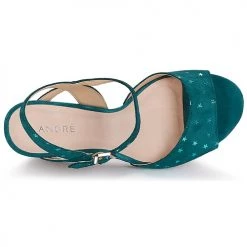 Chaussures Femme Sandales et Nu-pieds André BECKY Turquoise -Sandales Soldes Boutique 8401223 500 F