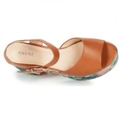 Chaussures Femme Sandales et Nu-pieds André ALTO Camel -Sandales Soldes Boutique 8401261 500 F