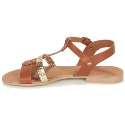 Chaussures Femme Sandales et Nu-pieds André CAYO COCOS Camel -Sandales Soldes Boutique 8401380 500 D