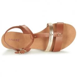 Chaussures Femme Sandales et Nu-pieds André CAYO COCOS Camel -Sandales Soldes Boutique 8401380 500 F