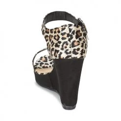 Chaussures Femme Sandales et Nu-pieds Moony Mood EVONGA Noir / Léopard -Sandales Soldes Boutique 853017 500 E