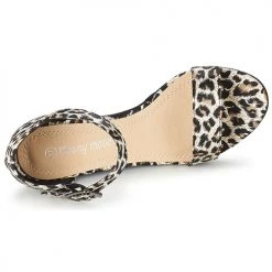 Chaussures Femme Sandales et Nu-pieds Moony Mood EVONGA Noir / Léopard -Sandales Soldes Boutique 853017 500 F