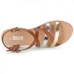 Chaussures Femme Sandales et Nu-pieds So Size AVELA Noisette -Sandales Soldes Boutique 891815 500 F