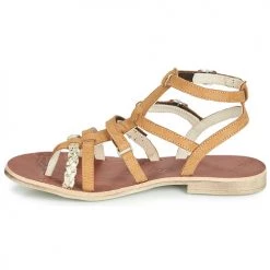 Chaussures Fille Sandales et Nu-pieds GBB NOVARA Cognac / Doré -Sandales Soldes Boutique 9019847 500 D