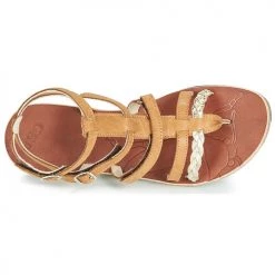 Chaussures Fille Sandales et Nu-pieds GBB NOVARA Cognac / Doré -Sandales Soldes Boutique 9019847 500 F