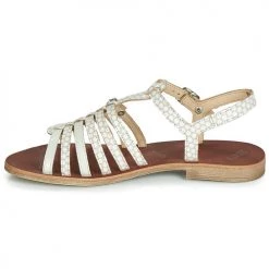 Chaussures Fille Sandales et Nu-pieds GBB BANGKOK Beige / blanc -Sandales Soldes Boutique 9019971 500 D